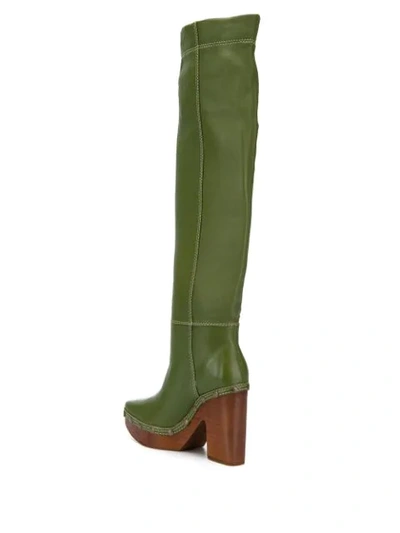 Shop Jacquemus Over The Knee Boots In Green