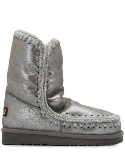 MOU MOU FW101000C ESKIMO BOOT 24CM LE MGLAP LEATHER/FUR/EXOTIC SKINS->LEATHER - 银色
