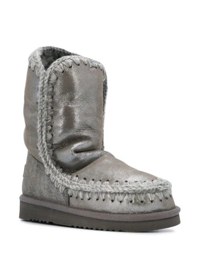 MOU MOU FW101000C ESKIMO BOOT 24CM LE MGLAP LEATHER/FUR/EXOTIC SKINS->LEATHER - 银色