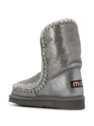 MOU MOU FW101000C ESKIMO BOOT 24CM LE MGLAP LEATHER/FUR/EXOTIC SKINS->LEATHER - 银色