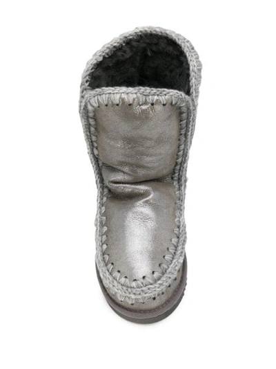 MOU MOU FW101000C ESKIMO BOOT 24CM LE MGLAP LEATHER/FUR/EXOTIC SKINS->LEATHER - 银色