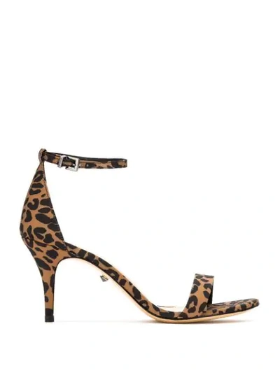 Shop Schutz Cadey-lee Leopard Print Sandals In Multicolour