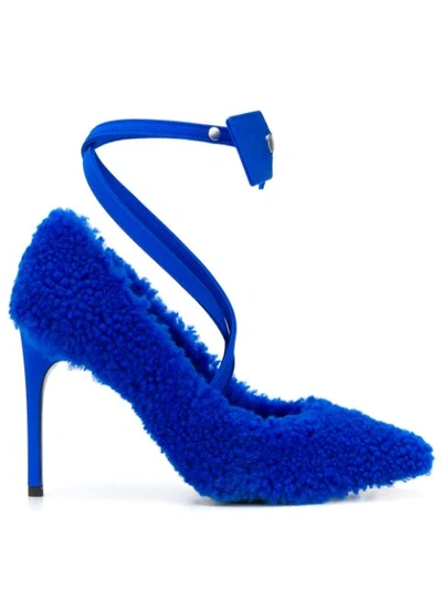 ZIP TIE SHEARLING PUMPS