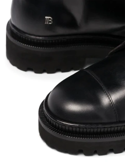 Shop Balmain Ranger Chain-trimmed Boots In Black