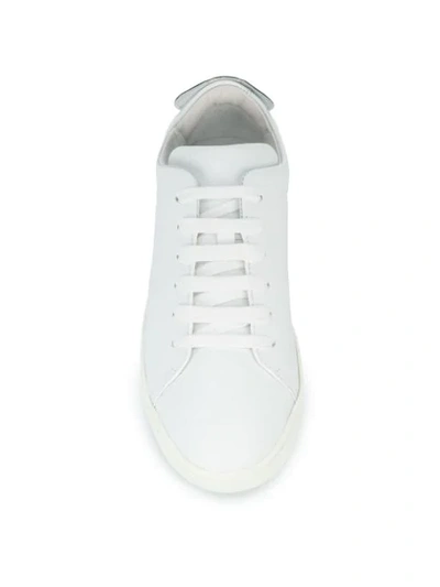 Shop Moschino Logo Sole Sneakers In White