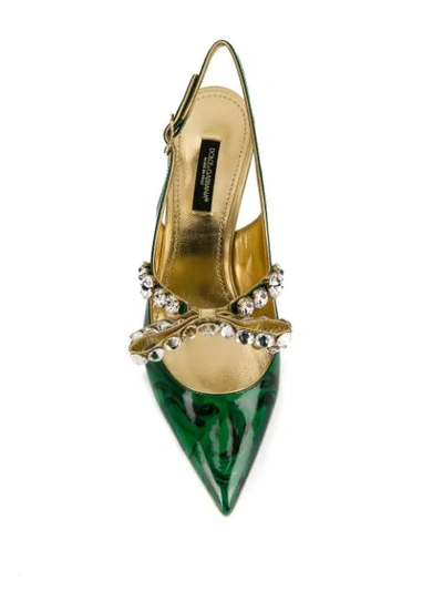 Shop Dolce & Gabbana Lori Slingback Pumps In Green