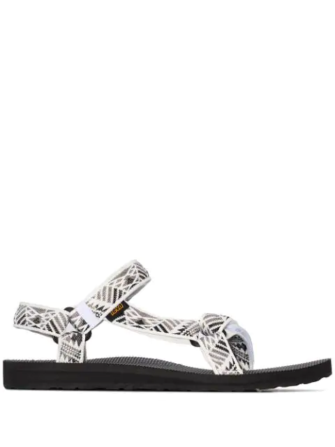 black and white teva sandals