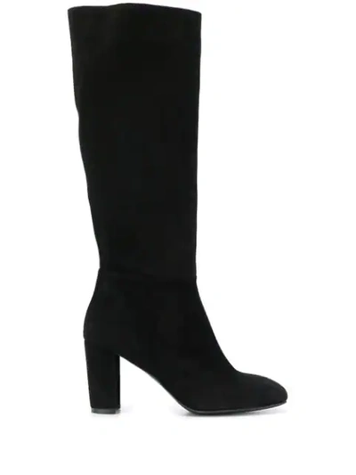 Shop Albano Round Toe Boots In Cam Nero