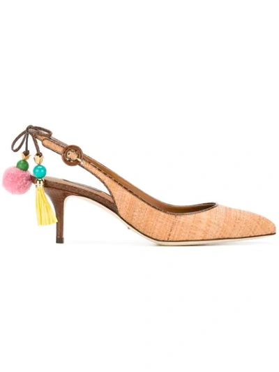 Shop Dolce & Gabbana Bellucci Raffia Pumps