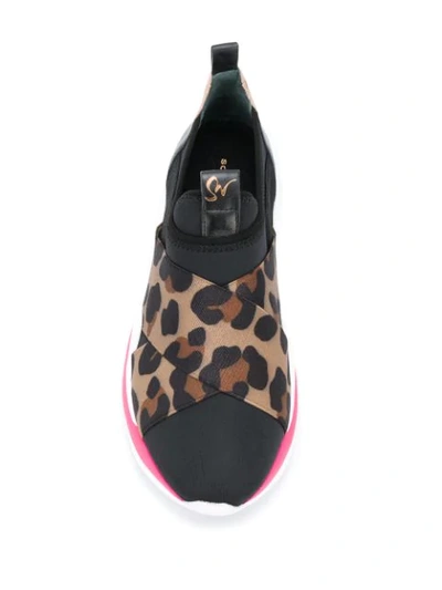Shop Sophia Webster Leopard Panel Sneakers In Black