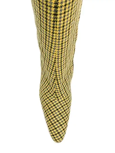 Shop Balenciaga Houndstooth Boots In Yellow