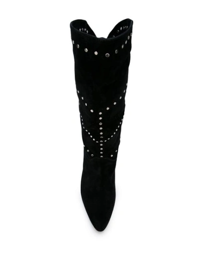 Shop Isabel Marant Studded Heeled Boots In Black