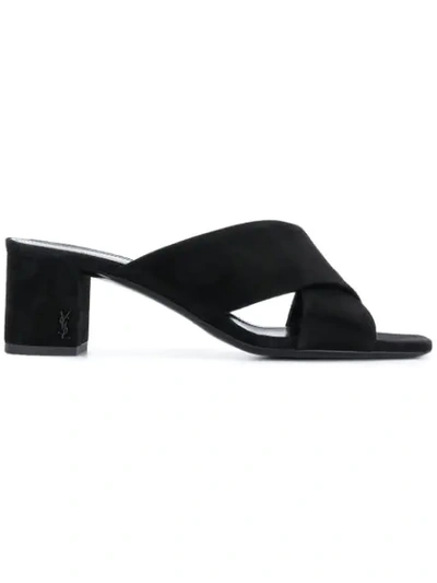 Shop Saint Laurent Loulou 70 Sandals - Black