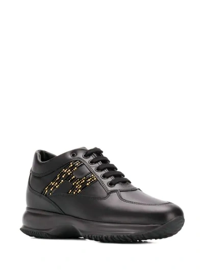 Shop Hogan Interactive Lace-up Sneakers In Black
