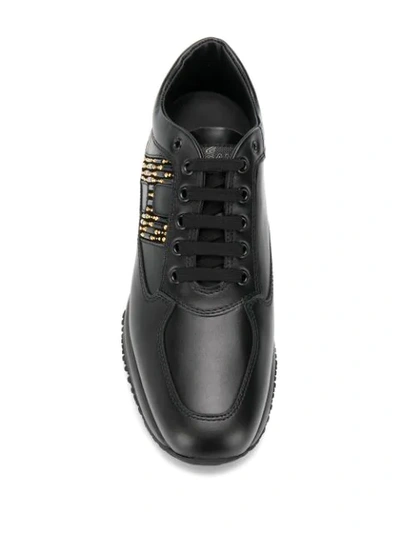 Shop Hogan Interactive Lace-up Sneakers In Black