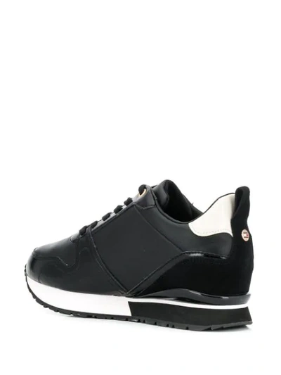 Shop Tommy Hilfiger Leather Lace-up Sneakers In Black