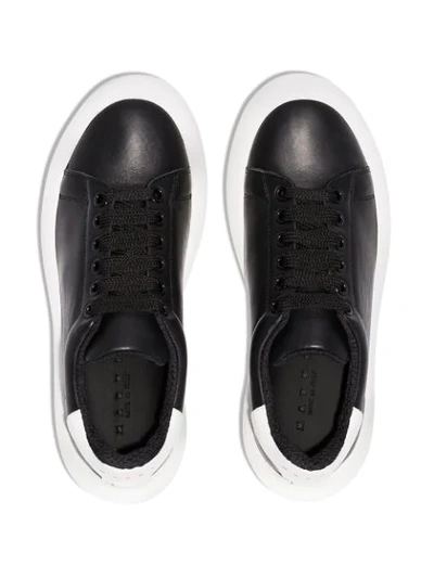 Shop Marni Low-top Thick-sole Sneakers In Black