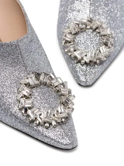 Shop Wandler Lotte Crystal-embellished Mules In Silver