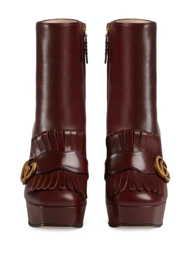 Shop Gucci Gg Marmont Heeled Boots In Red