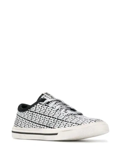 Shop Just Cavalli Low-top Logo Print Sneakers In Black