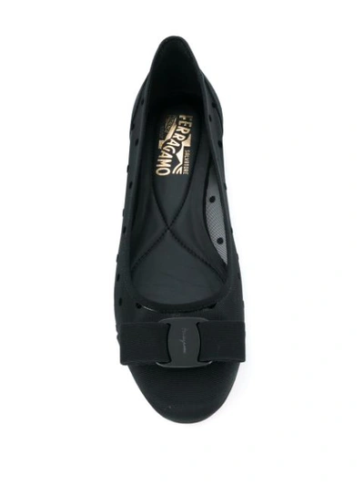 Shop Ferragamo Varina Ballerinas In Black