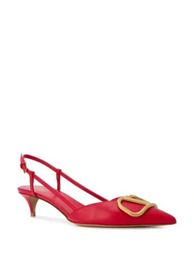 VALENTINO VALENTINO GARAVANI VLOGO SLINGBACK PUMPS - 红色