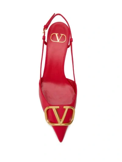 VALENTINO VALENTINO GARAVANI VLOGO SLINGBACK PUMPS - 红色