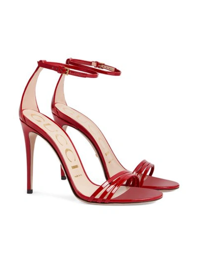 Shop Gucci Strappy Stiletto Sandals In Red
