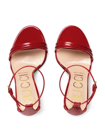 Shop Gucci Strappy Stiletto Sandals In Red