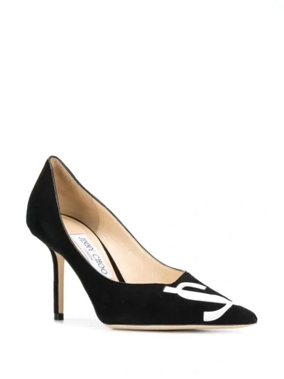 Shop Jimmy Choo Love 85mm Logo Pumps In Black