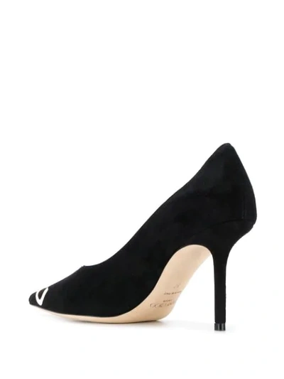 Shop Jimmy Choo Love 85mm Logo Pumps In Black