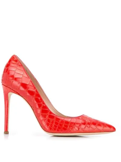 Shop Giuseppe Zanotti Croc-effect Pumps In Red