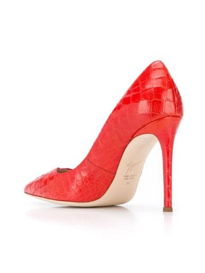 Shop Giuseppe Zanotti Croc-effect Pumps In Red