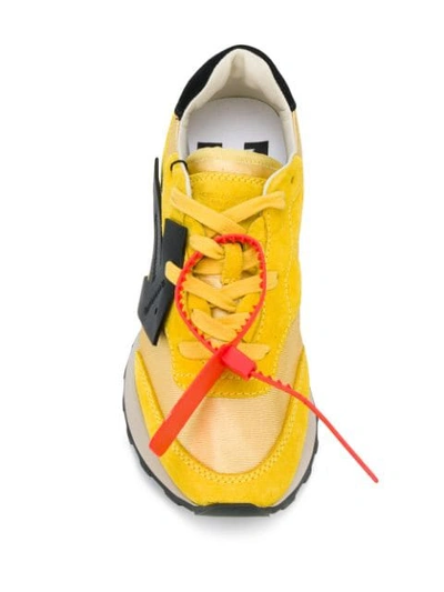 Shop Off-white Arrow Runner Sneakers In Yellow