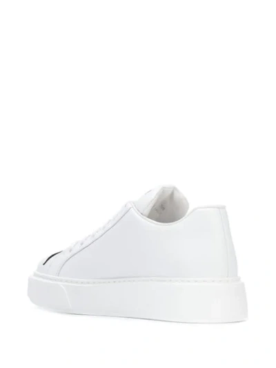 PRADA LIGHTNING BOLT LOW-TOP SNEAKERS - 白色