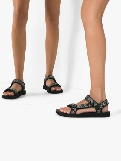 Shop Teva Elasticated Strap Sandals In Black