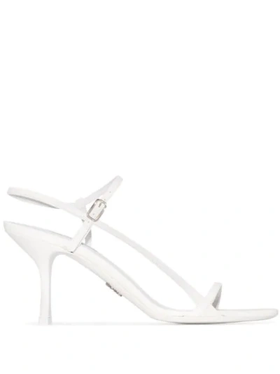 Shop Prada Slingback 75mm Sandals In F0009 White