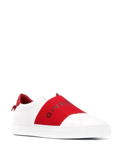 Shop Givenchy Logo Strap Sneakers In White