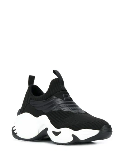 Shop Emporio Armani Running Sneakers In Black