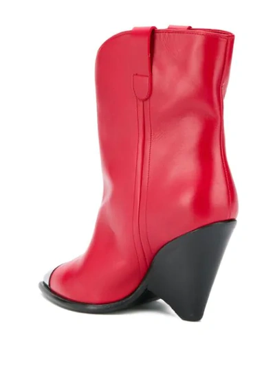 Shop The Seller Metallic Toe Ankle Boots In Red