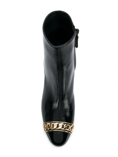 Shop Casadei Chain Toe Ankle Boots - Black