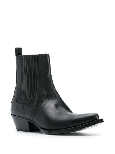 Shop Saint Laurent Lukas Chelsea Cowboy Boots In Black