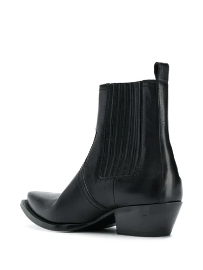 Shop Saint Laurent Lukas Chelsea Cowboy Boots In Black