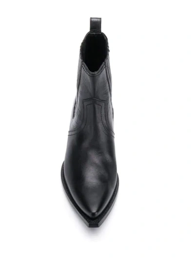 Shop Saint Laurent Lukas Chelsea Cowboy Boots In Black
