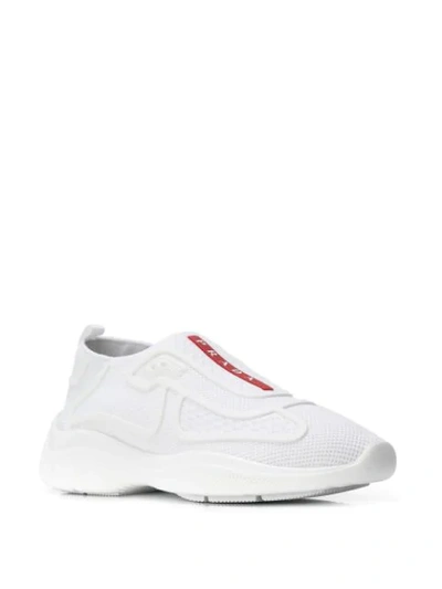 Shop Prada 'vela' Tech-sneakers In F0009 Bianco