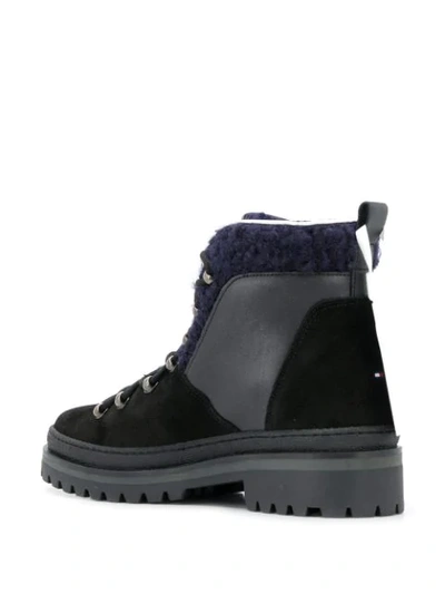 Shop Tommy Hilfiger Cosy Lined Outdoor Boots In Black