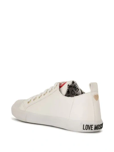 Shop Love Moschino Heart Print Sneakers In Lmo.100