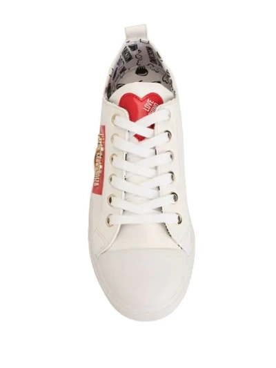 Shop Love Moschino Heart Print Sneakers In Lmo.100