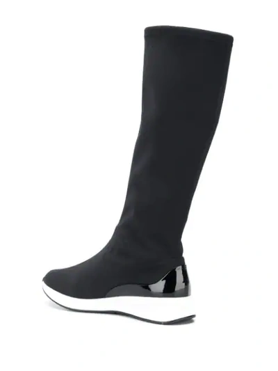 Shop Hogl Knee-high Sock Sneaker-boots In Black