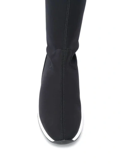 Shop Hogl Knee-high Sock Sneaker-boots In Black